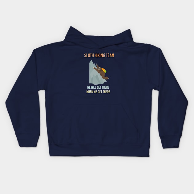 Sloth Hiking Team Kids Hoodie by High Altitude